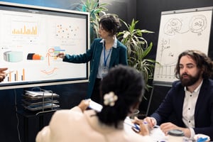 business-analyst-presenting-latest-budgeting-plans-interactive-board